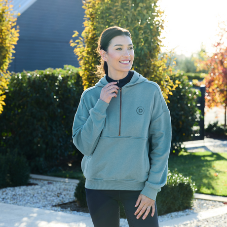 Dublin Ladies 1/4 Zip Hooded Fleece Pullover #colour_washed-teal