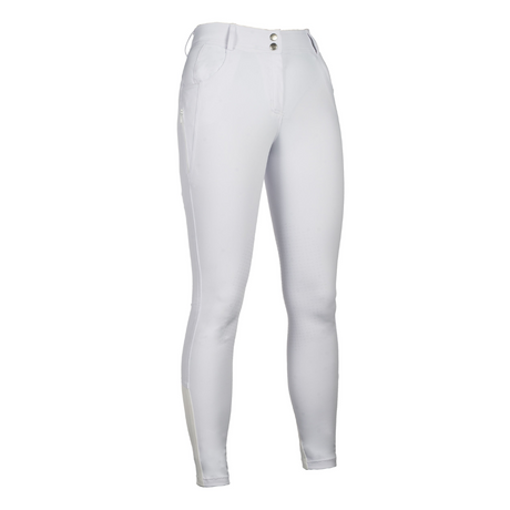 HKM Women's Knee Patch Breeches -Ari Mid Rise- #colour_white