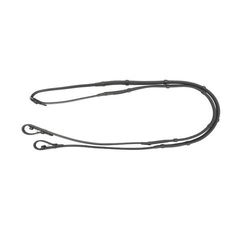 ProPresicce Softy Grip Rubber Reins with Stoppers by Hy Equestrian #colour_black