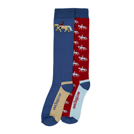 Toggi Show Jumper Socks 2 Pack #colour_blue-red