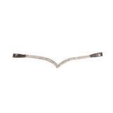 ProPresicce Signature V Diamante Browband by Hy Equestrian #colour_brown-with-silver-diamantes