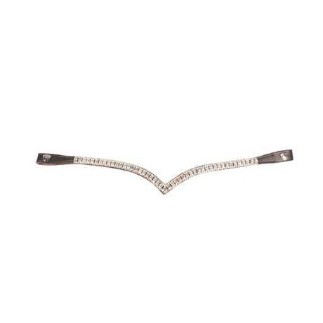 ProPresicce Signature V Diamante Browband by Hy Equestrian #colour_brown-with-silver-diamantes