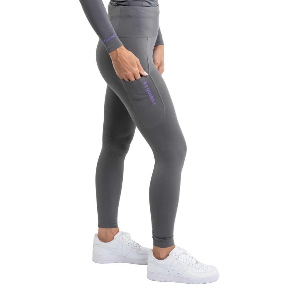 EQUIDRY Women's Water Repellent Leggings #colour_grey-lilac
