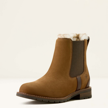 Ariat Women's Wexford Sherpa Waterproof Chelsea Boot #colour_amber-brown