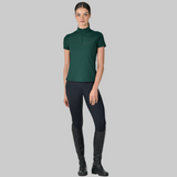 Dublin Ladies 1/4 Zip Breathable Short Sleeve Top #colour_dark-emerald-green