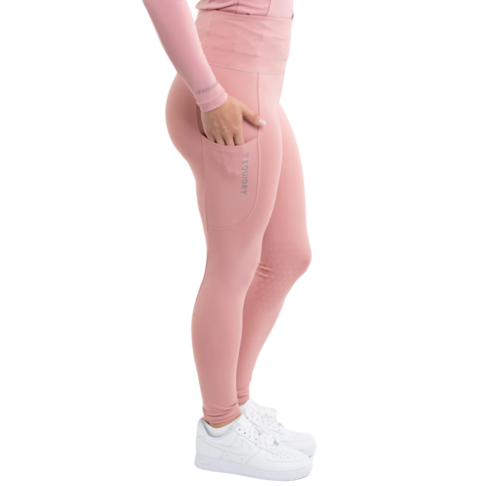 EQUIDRY Women's Water Repellent Leggings #colour_pale-pink-grey