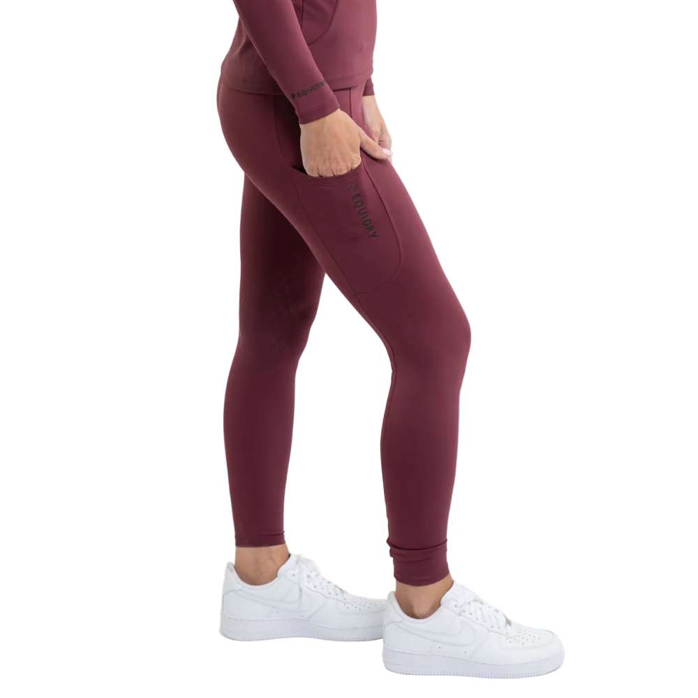 EQUIDRY Women's Water Repellent Leggings #colour_plum-black