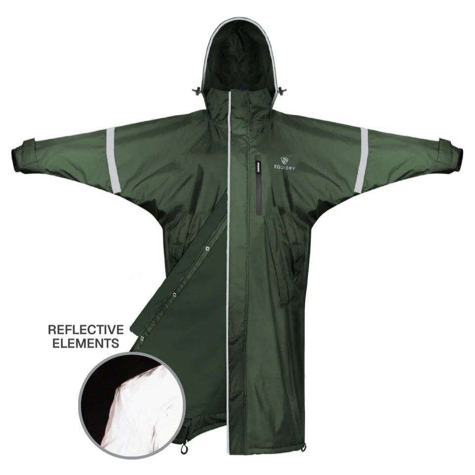 EQUIDRY Children's Thin Fleece Reflective Evolution #colour_black- forest-green