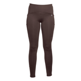 HKM Ladies Silicone Full Seat Riding Leggings -Arezzo- #colour_dark-brown