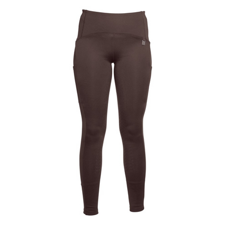 HKM Ladies Silicone Full Seat Riding Leggings -Arezzo- #colour_dark-brown