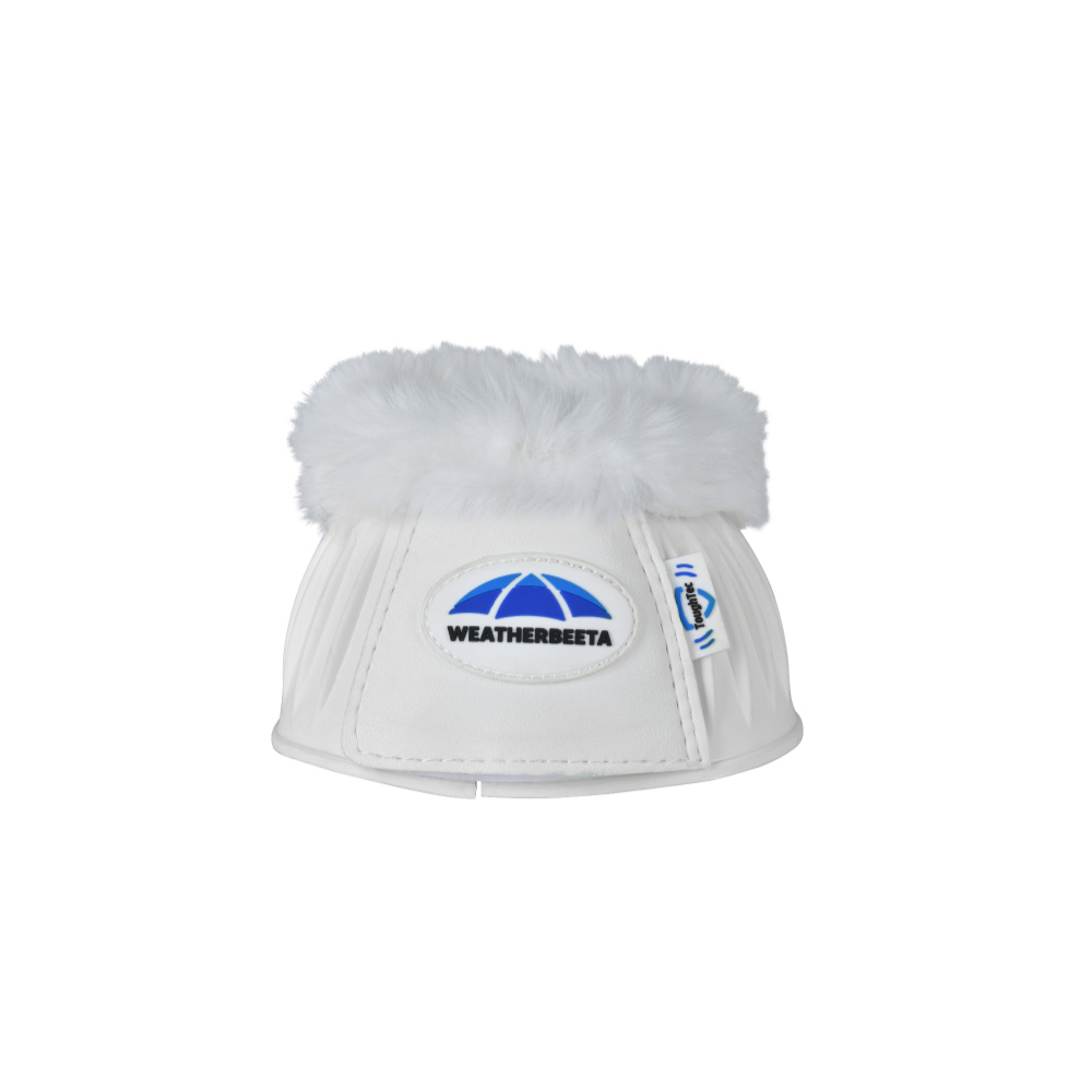 Weatherbeeta Tough-Tec Prime Fleece Trim Rubber Bell Boots #colour_white-white