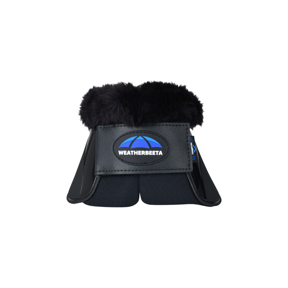 Weatherbeeta Tough-Tec Impact Fleece Trim Bell Boots #colour_black-black