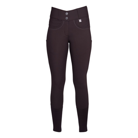 HKM Ladies Silicone Full Seat Riding Breeches -Arezzo- #colour_dark-brown