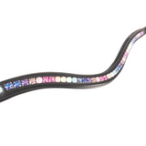 ProPresicce Signature Curved Diamante Browband by Hy Equestrian #colour_black-with-rainbow-diamantes