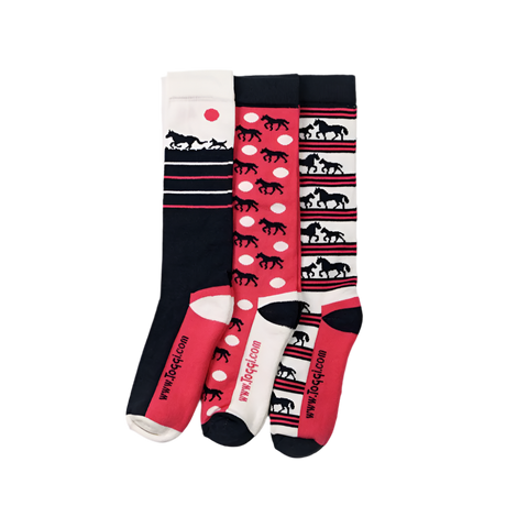 Toggi Horse And Foal Socks #colour_navy-pink-white