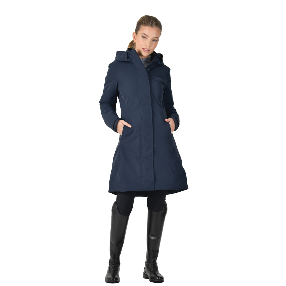 Weatherbeeta Ladies All Purpose Waterproof Longline Equestrian Jacket #colour_navy