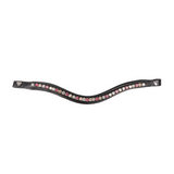 ProPresicce Signature Curved Diamante Browband by Hy Equestrian #colour_black-with-pink-silver-taupe-diamantes