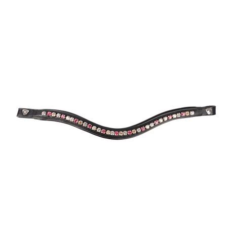 ProPresicce Signature Curved Diamante Browband by Hy Equestrian #colour_black-with-pink-silver-taupe-diamantes