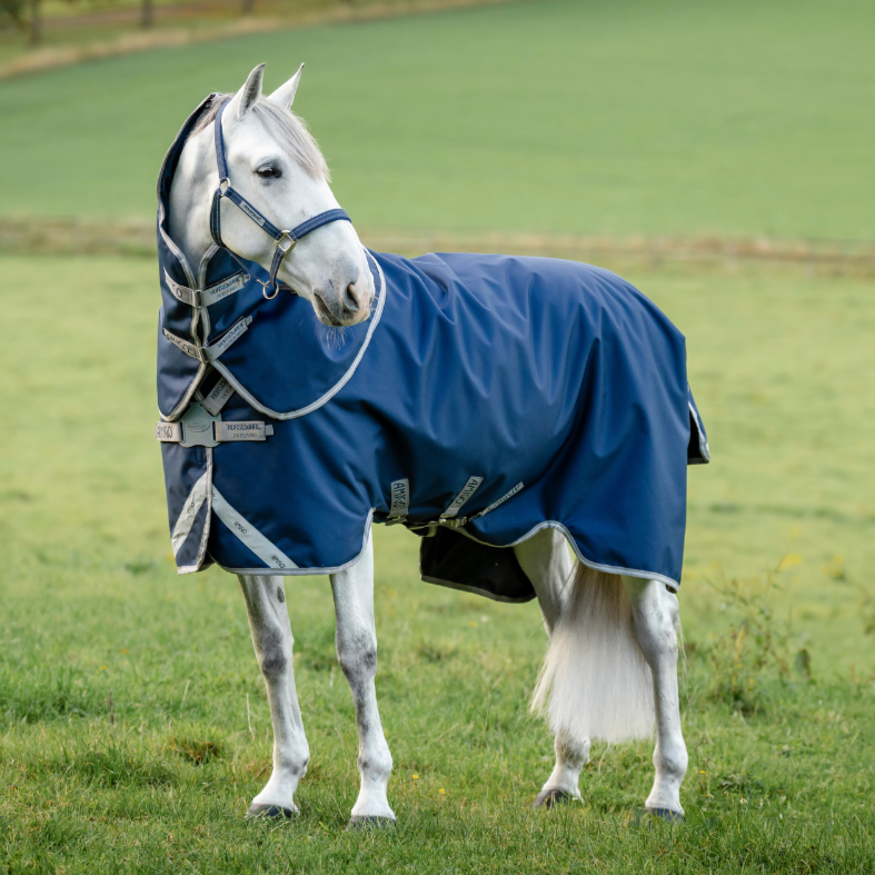 Horseware Ireland Amigo 1200D FieldSafe Plus 100g Turnout Rug #colour_navy-titanium-grey-silver