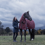 Weatherbeeta Comfitec Essential 220G Detach-A-Neck Turnout #colour_burgundy-navy