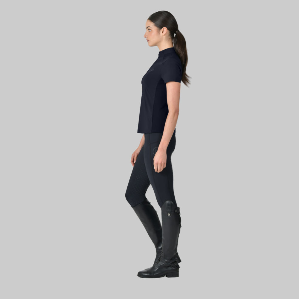 Dublin Ladies 1/4 Zip Breathable Short Sleeve Top #colour_navy