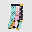 Toggi Rabbit Socks 3 Pack #colour_turquoise-pink-navy