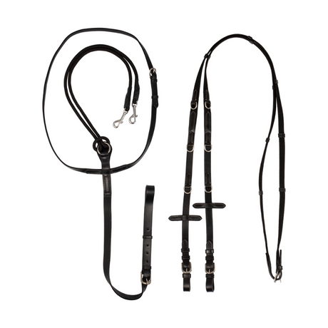 Acavallo Thiedemann Reins Tubular Nylon #colour_black