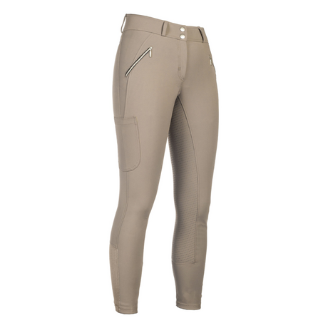 HKM Women's Silicone Full Seat Riding Breeches -Lia High Waist- #colour_beige