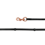 Waldhausen Icelandic Reins With Snap Hooks #colour_black-rose-gold