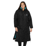 EQUIDRY Women's Thick Fleece Evolution Fixed Hood #colour_black-turquoise
