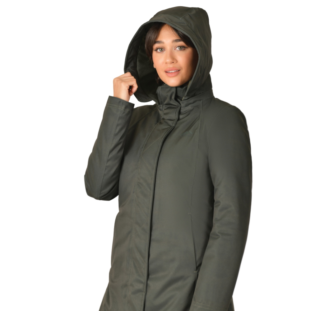 Weatherbeeta Ladies All Purpose Waterproof Longline Equestrian Jacket #colour_midnight-green