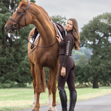 EQUIDRY Women's Water Repellent Leggings #colour_brown-white