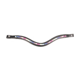 ProPresicce Signature Curved Diamante Browband by Hy Equestrian #colour_black-with-rainbow-diamantes