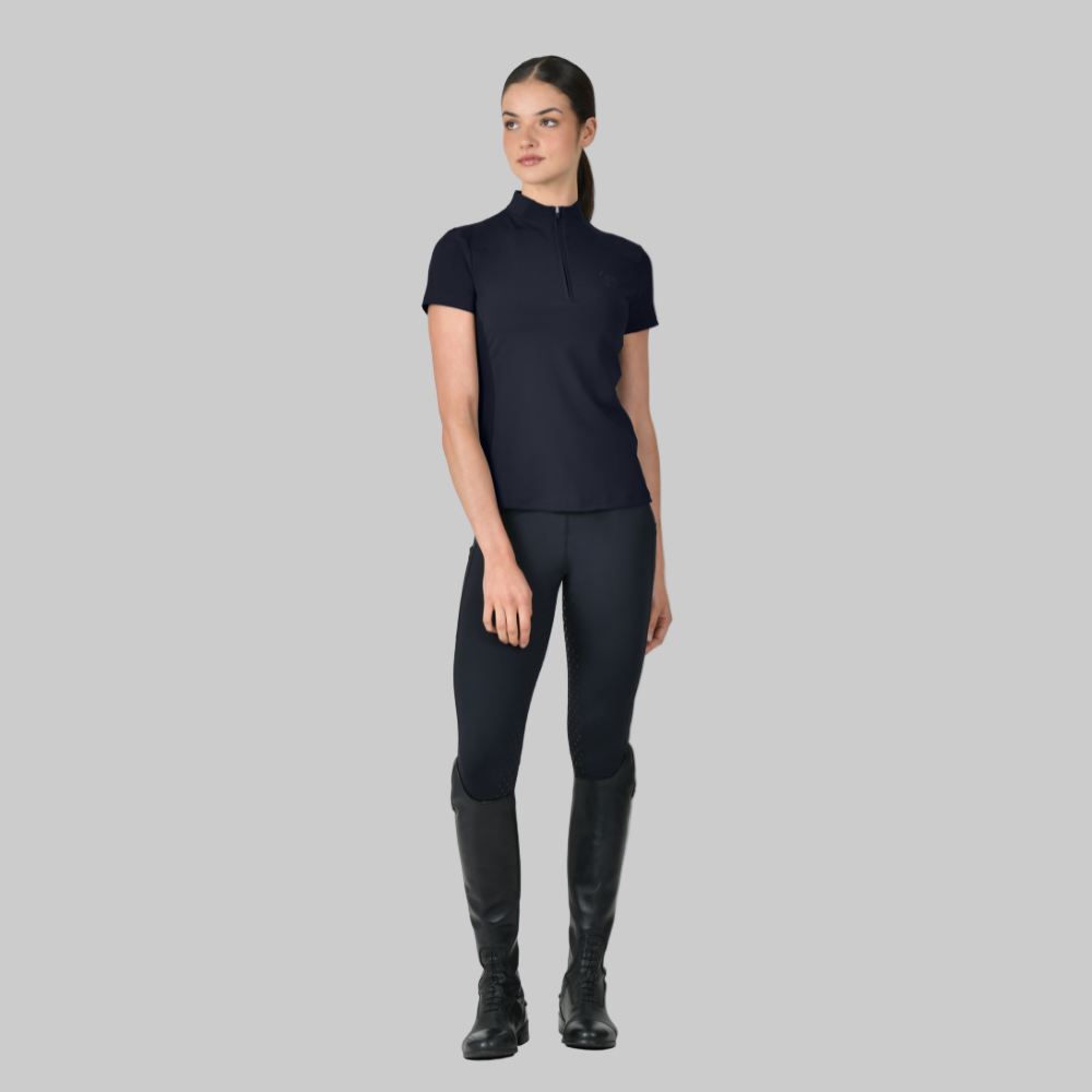 Dublin Ladies 1/4 Zip Breathable Short Sleeve Top #colour_navy