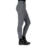 HKM Children's Silicone Full Seat Riding Breeches -Ari Mid Rise- #colour_grey
