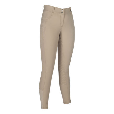 HKM Children's Silicone Full Seat Riding Breeches -Ari Mid Rise- #colour_beige