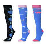 Dublin 3 Pack Socks Adults #colour_cornflower-horses