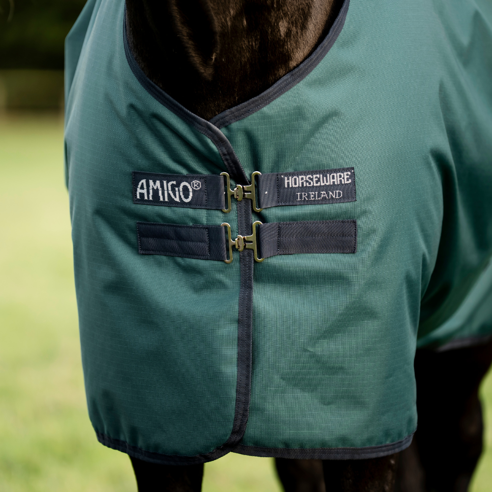 Horseware Ireland Amigo Ripstop 900 50g #colour_dynasty-green-navy-silver
