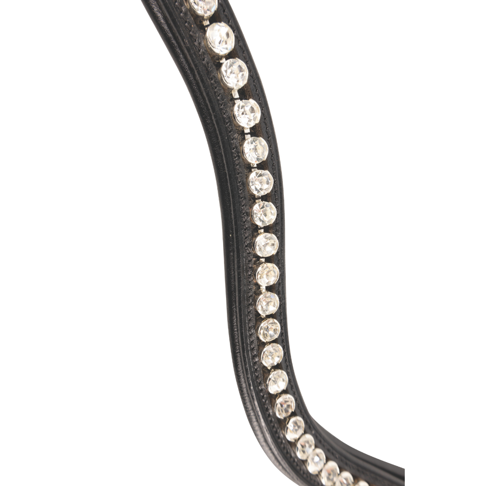ProPresicce Signature Curved Diamante Browband by Hy Equestrian #colour_black-with-silver-diamantes