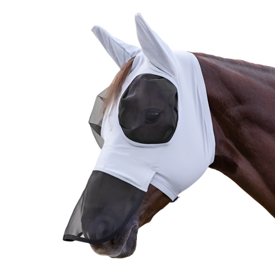 Waldhausen Puck Fly Mask With Nose Protection #colour_silver-grey