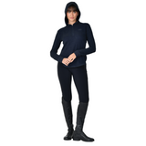 Weatherbeeta Ladies London Layer Long Sleeve Top With Hood #colour_dark-navy-marle
