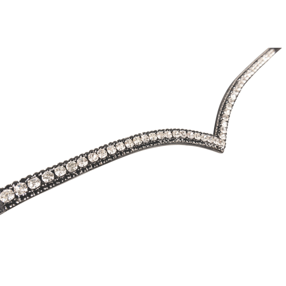 ProPresicce Signature V Diamante Browband by Hy Equestrian #colour_black-with-black-silver-diamantes