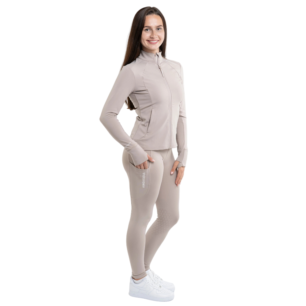 EQUIDRY Women's Water Repellent Leggings #colour_sand-white