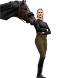 E.L.T Rena Ladies Thermal Riding Tights #colour_green-brown