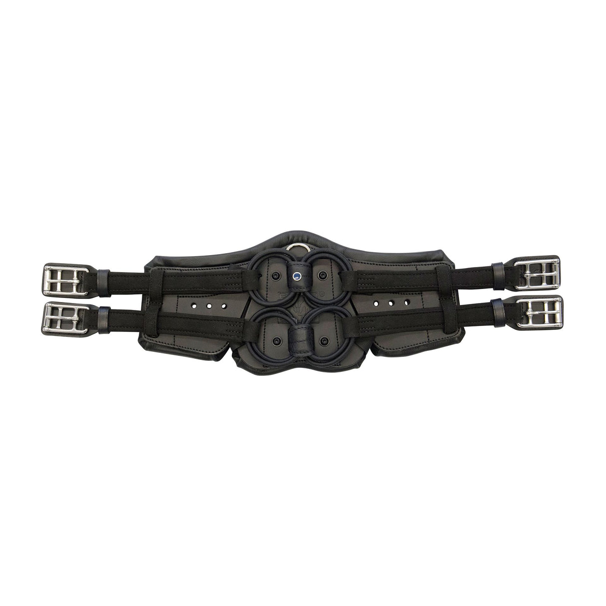 Stubben Equi-Soft® Short Saddle Girth with Cover - Black #colour_vachette-leather-black