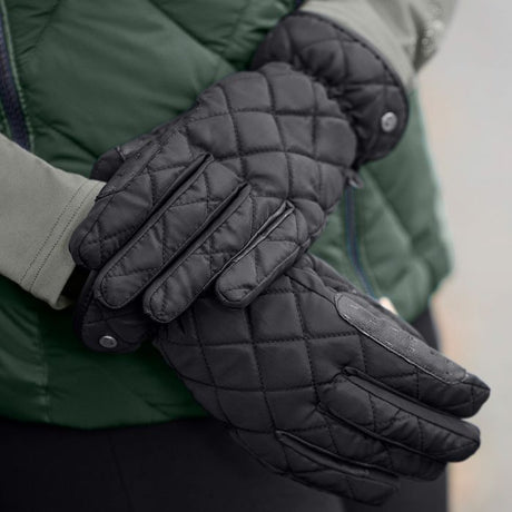 E.L.T Children's Diamond Winter Riding Gloves #colour_black
