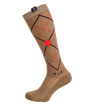 E.L.T Argyle Riding Socks #colour_cappuccino-fire-red