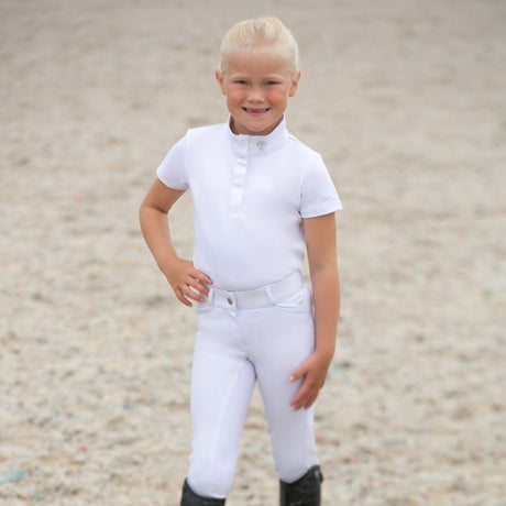 Hy Equestrian Cadiz Children's Show Shirt #colour_white-silver