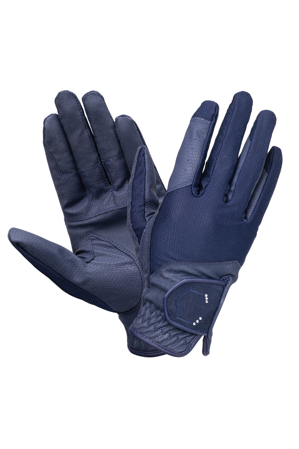 Coldstream Blakelaw Diamante Riding Gloves Navy