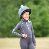 Hy Equestrian Stella Children's Base Layer #colour_charcoal-mint